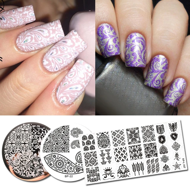 Born Pretty 3pcs Stamping Plate Paisley Series Round Rectangle Born Pretty 3pcs Stamping Plate Paisley Series Round Rectangle Stencil Nail Art Template Image