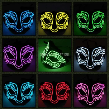 

Halloween 10 Colors Select Sound Activated LED Mask Party Mask Election Gift Festival Carnival Rave LED Glowing Mask