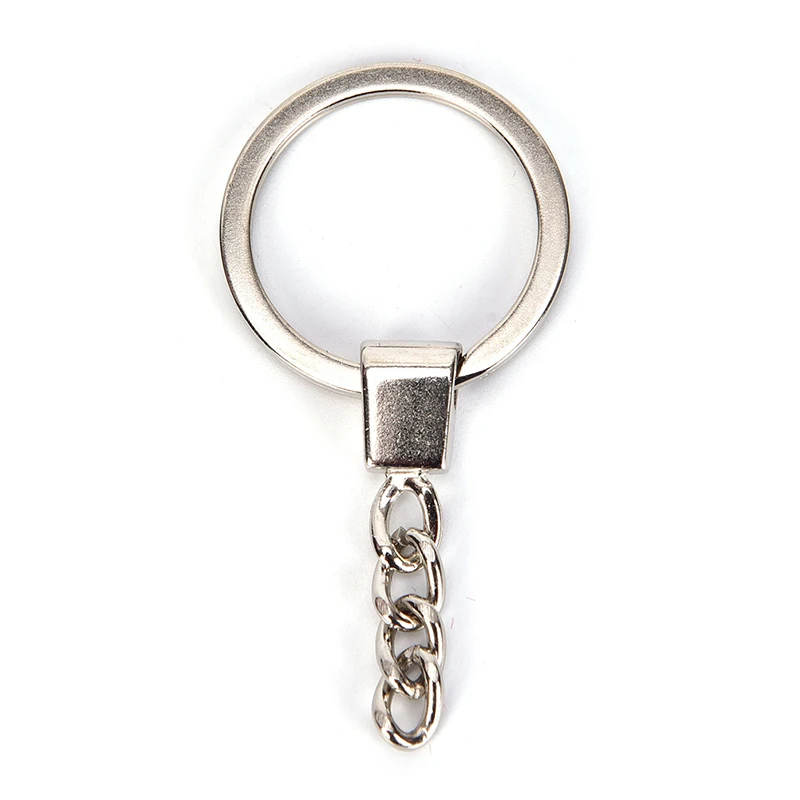 2018 Лидер продаж 10 шт. 30 мм сплава Keyring тщательно отполированное Серебро Круглый