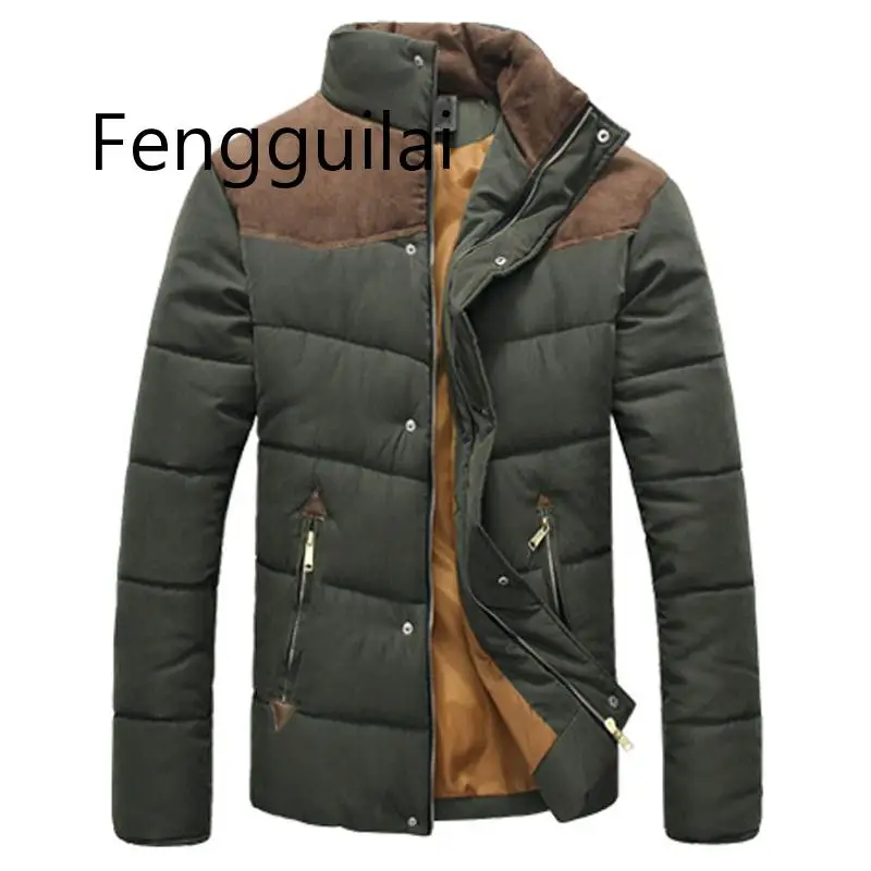 

Winter Jacket Men Warm Casual Parkas Cotton Stand Collar Winter Coats Male Padded Overcoat Outerwear Clothing4XL