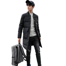 Зимняя мужская куртка-парка длинное пальто Мужская Толстая хлопковая стеганая куртка Высококачественная Парка мужская повседневная куртка плюс размер M-5XL