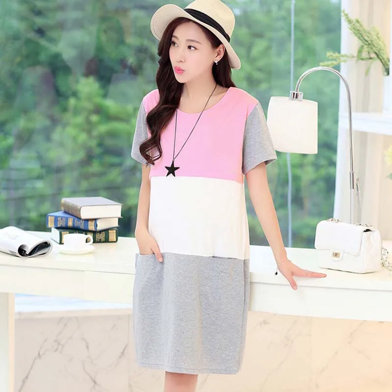 

Maternity Dresses Nursing Pregnant Women Summer Maternity Dress Breastfeeding Cotton Pregnancy Dress ropa premama embarazada