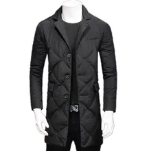Новое поступление, зимнее Стильное мужское хлопковое пальто, Высококачественная Модная хлопковая куртка для отдыха, Длинная зимняя куртка с отворотом