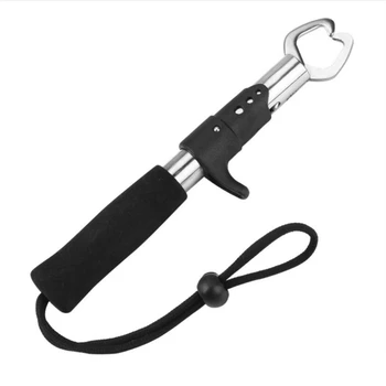 

Control Fish Clamp Device Lures Stainless Steel Fishing Lip Grip Holder Grabber Pliers with Weight Scale Ruler Tool Tackle