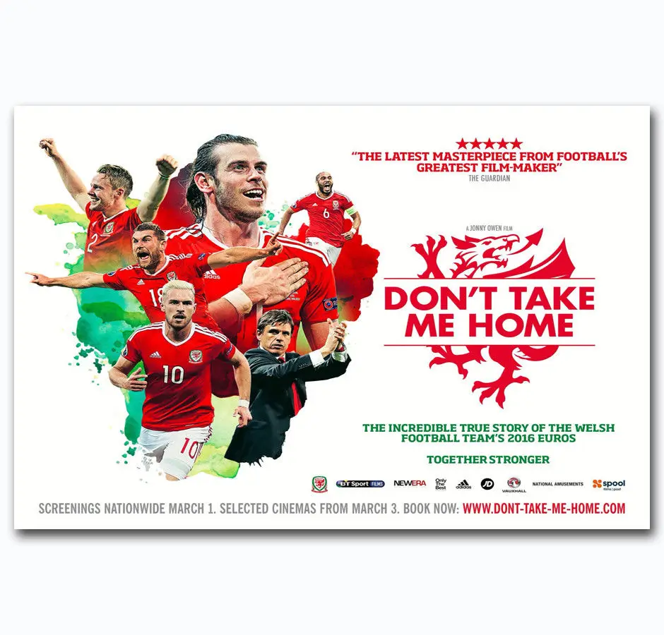 Новинка Шелковый художественный плакат с надписью Don't Take Me Home Гарет Бэйл Уэльс