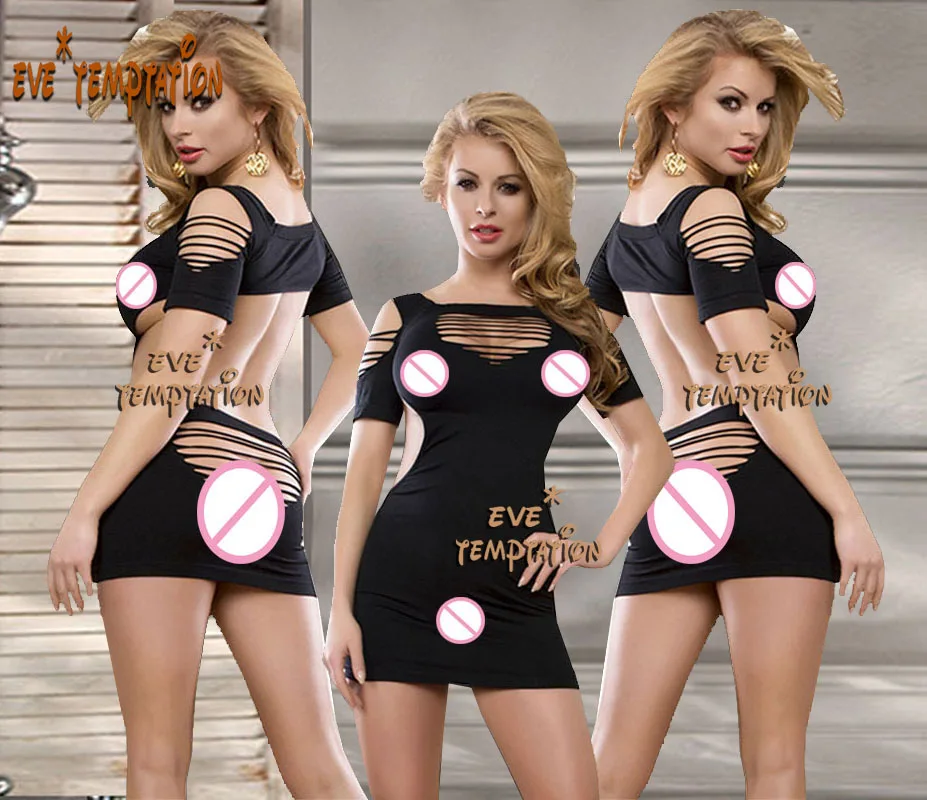 

Sexy crochet Fish Net Chemises Lingerie Babydoll minidress Underwear wedding night costumes Nightgown baby doll dress 6300