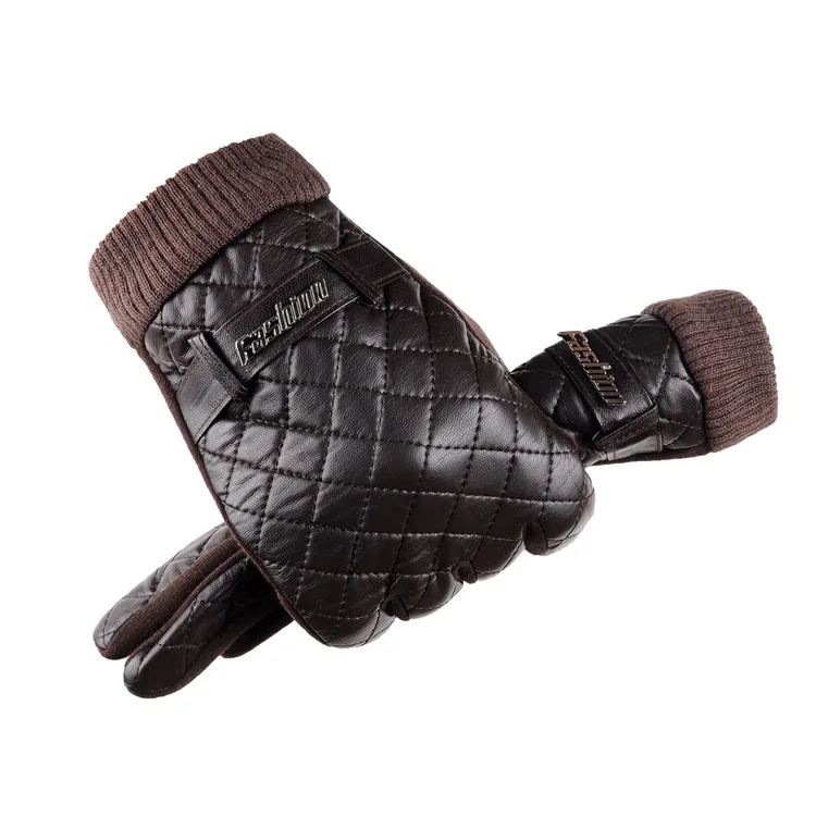 

Gentleman Pu Plush Gloves Winter Warm Gloves Driving Cycling Sports Gloves