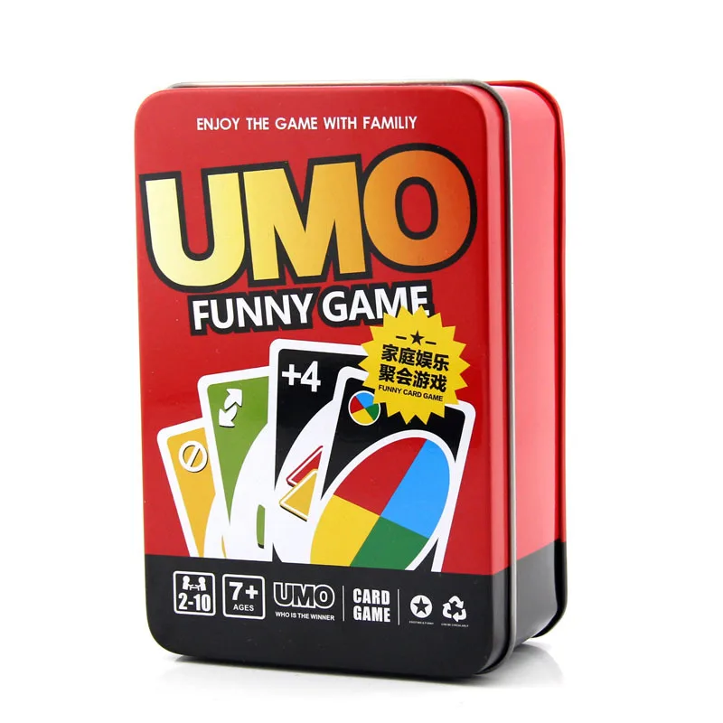 2019 جديد بطاقات لعب ورقية UMO الحديد مربع بوكر UMO لعبة سوليتير لعبة بطاقة حزب الترفيه 108 بطاقات/مجموعة