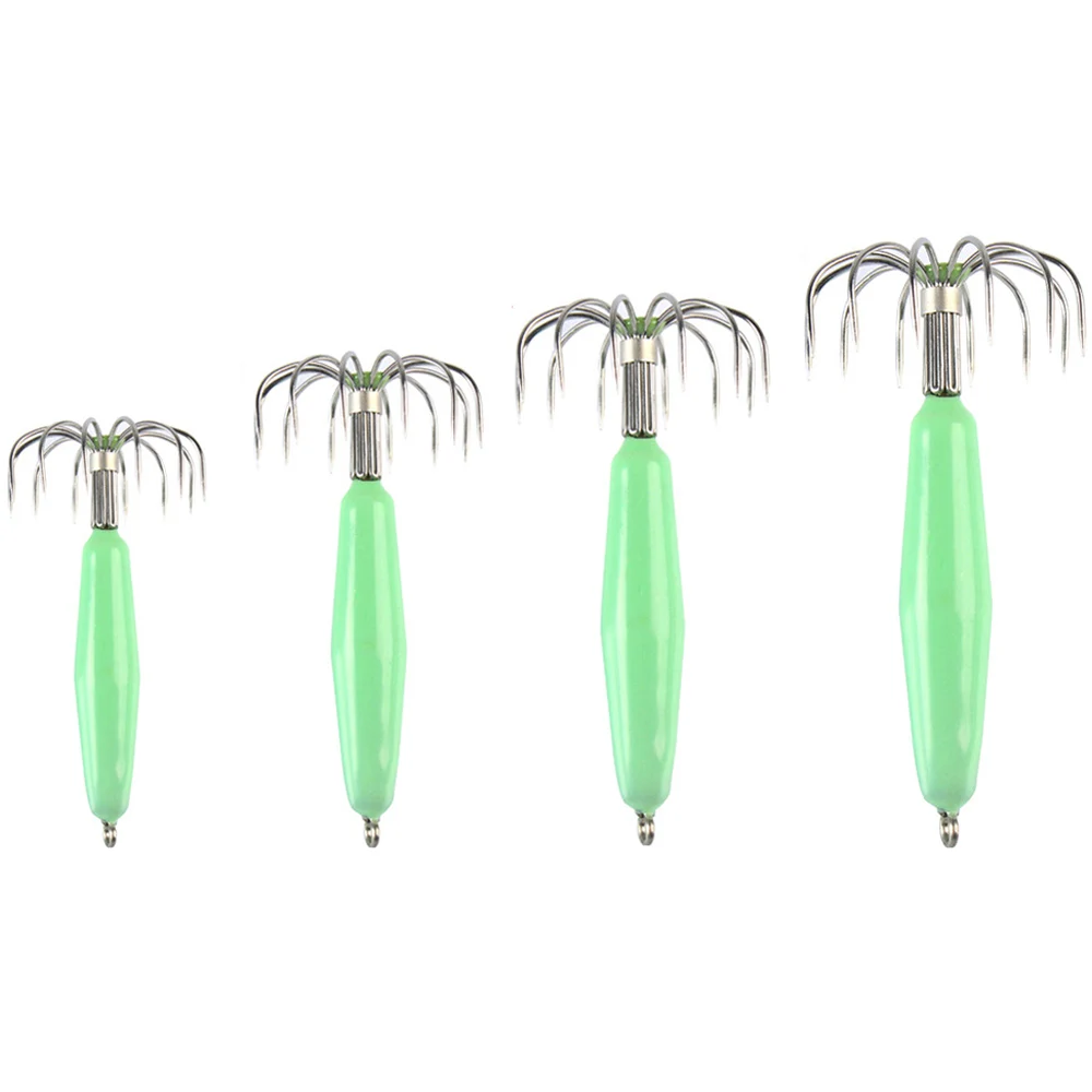 

1PCS Stainless Steel Luminous Squid Hooks Fishing Tackle Lures Squid Jigs Hook 12 Pin Umbrella Type Octopus Fish Hook Pesca