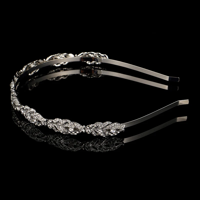 Trendy Gold Headband Alloy Wedding Accessories Women Prom Bridal Jewelry Headpiece Bride Hairband