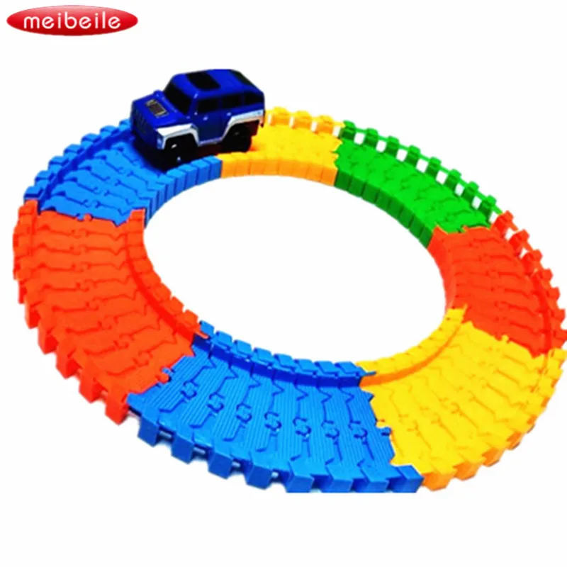 Diecast DIY Puzzle Electronics Toy Car Toy Roller Coaster Track Rail Car Toy for Kids Random Color