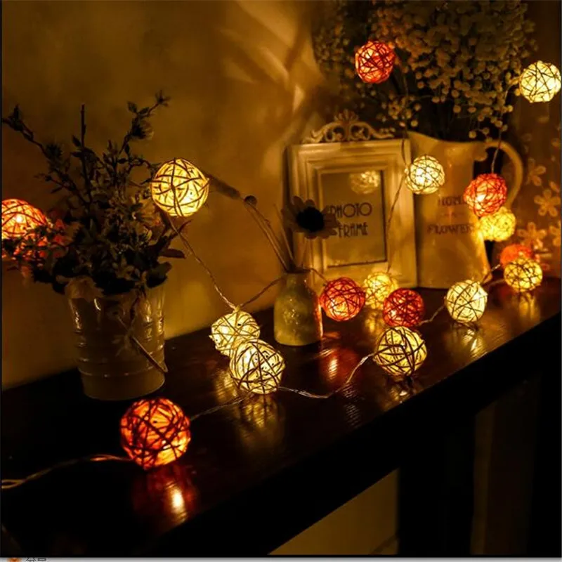 Гирлянда из 20 светодиодов в виде шара ротанга 3 м|string lights|white light garlandball garland |