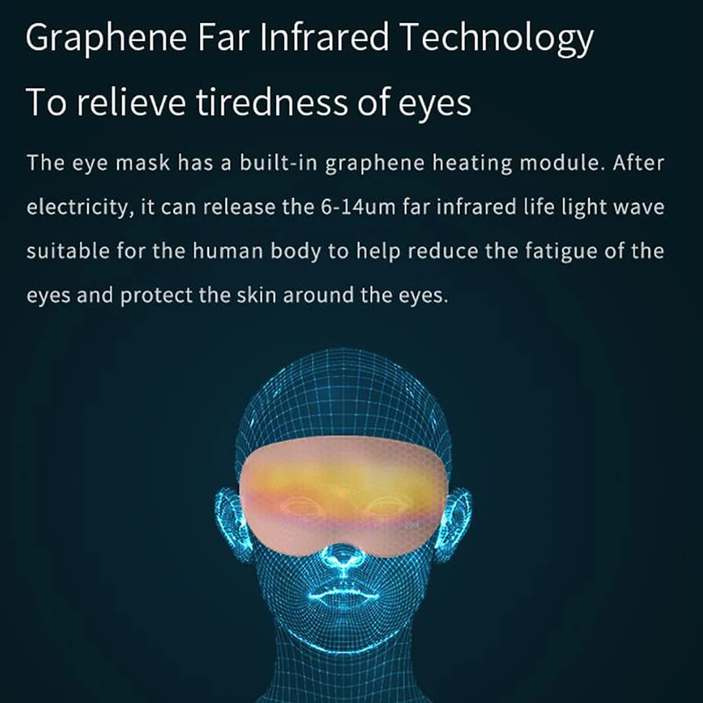 Маска для глаз с подогревом сна графеновая Шелковая Маска для век с подогревом 3 уровня интеллектуальный контроль температуры повязка для глаз для отдыха в путешествии маска
