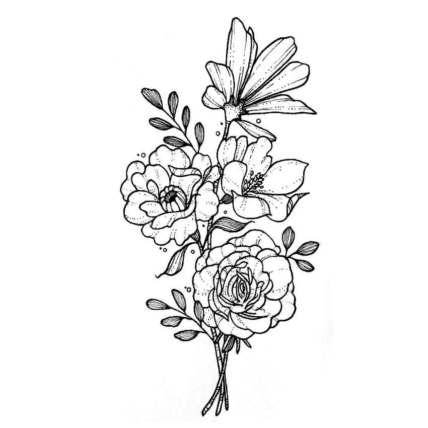 Временная тату наклейка Beauty Flower водостойкая поддельная татуировка вспышка дети
