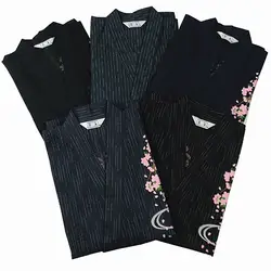 Кимоно пижамы для Для мужчин пижамы 100% хлопок тканые хлопчатобумажные ткани халат кимоно Lounge сна пижамный комплект