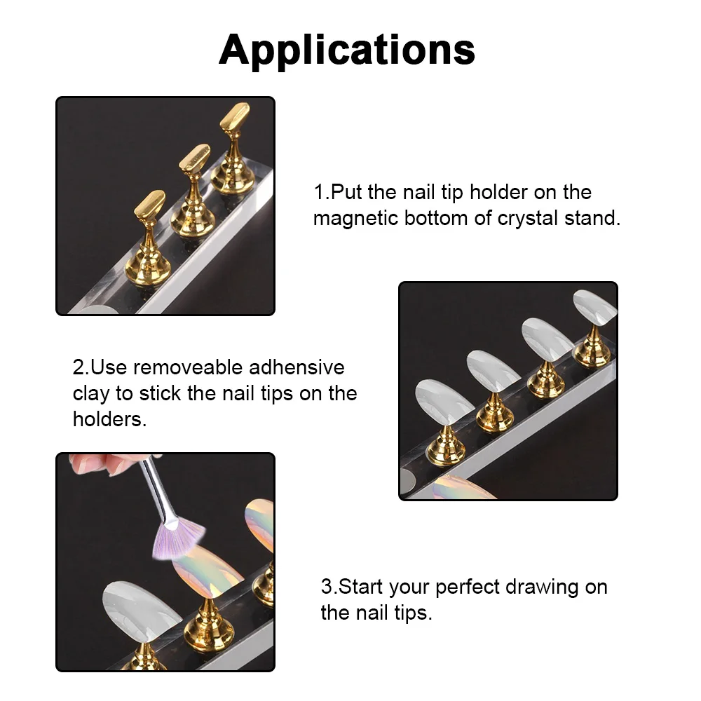 Магнитные акриловые накладные ногти Дисплей стенд держатель накладные ногти стенд маникюр ногтей Дисплей er практика тренировочный дисплей стенд