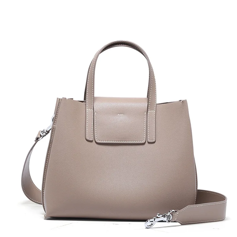 

New Leather handbags sleek minimalist versatile shoulder-slung women's tote bag