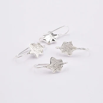 

A pair 925 sterling silver Lotus leaf Earring Ear hooks Unique Lotus leaf Earrings Hooks for jewelry DIY Earring accessories