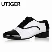 Новые мужские туфли для латинских танцев из натуральной кожи, белые современные танцевальные туфли для взрослых, Мужские Танцевальные Туфли на каблуке 3 см 4,5 см, размеры 37-44, WD320