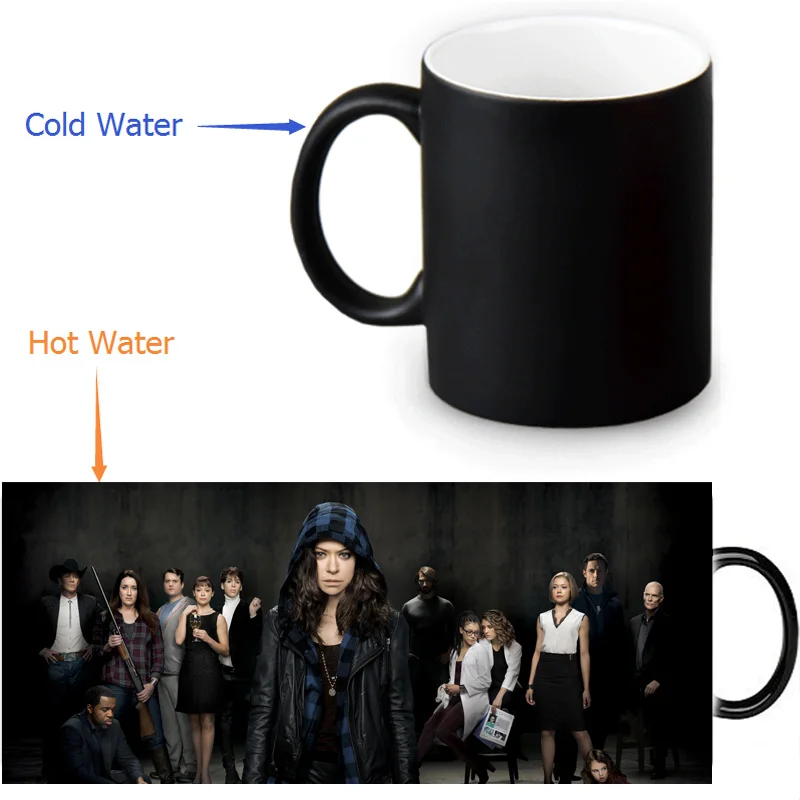 

Orphan Black mug 12 OZ/350ml morphing coffee mugs novelty heat changing color transforming Tea Mugs