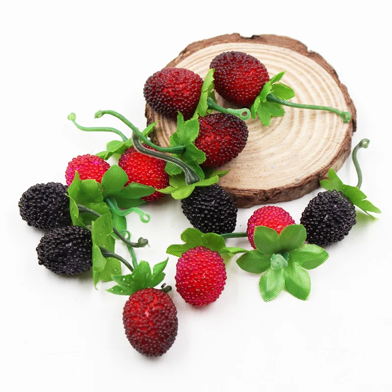 

10Pcs/lot Strawberry Artificial Flowers Wedding Home Decoration DIY Craft Gift Box Christmas Decor Supplies Fruit Fake Flowers