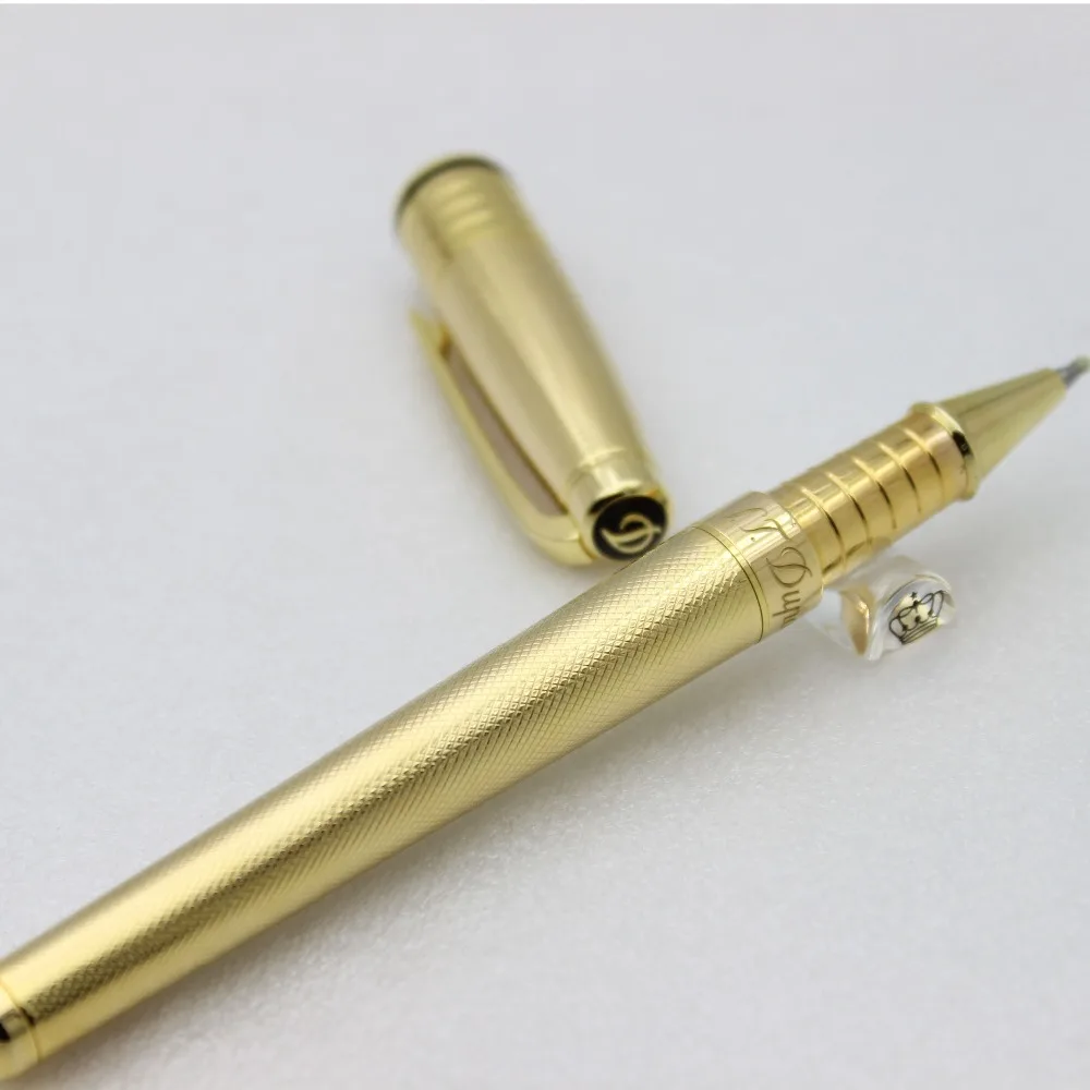 

Free Shipping-Copy AAA S.T..D Pen Exclusive New Upscale Boutique Golden Color Roller Ball Pen Black Box