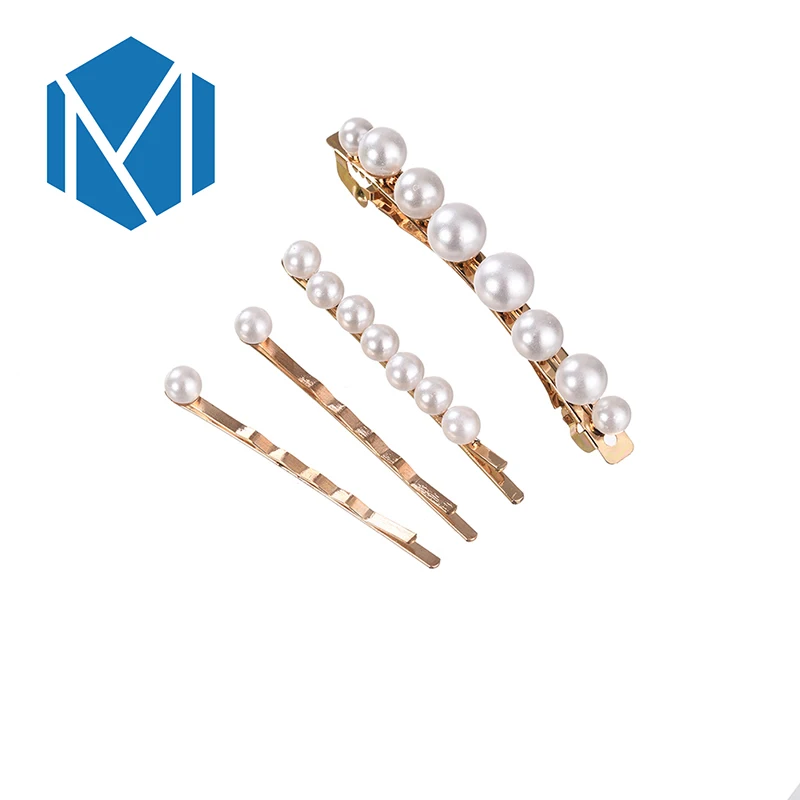 

C MISM Tasteful Women Hair Clip Lady Pearl Hairpins Beautiful Metal Barrettes Hair Accessories New Headwear for Party