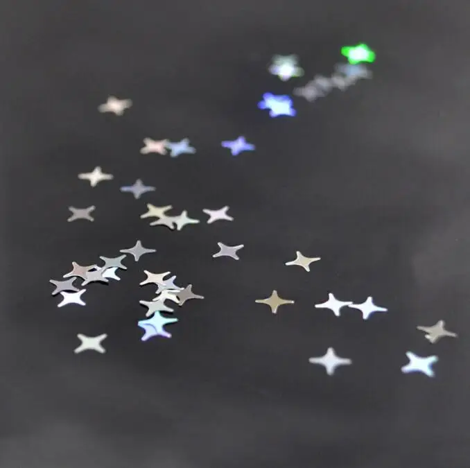 4 мм Красивые голографические звезды блеск для украшения ногтей, макияж