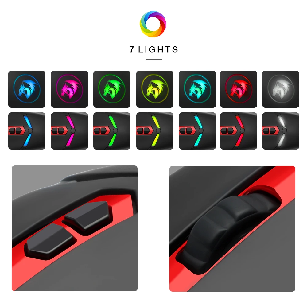 Игровая проводная USB мышь Redragon NEMEANLION M602 3200 точек/дюйм 7 кнопок эргономичный для