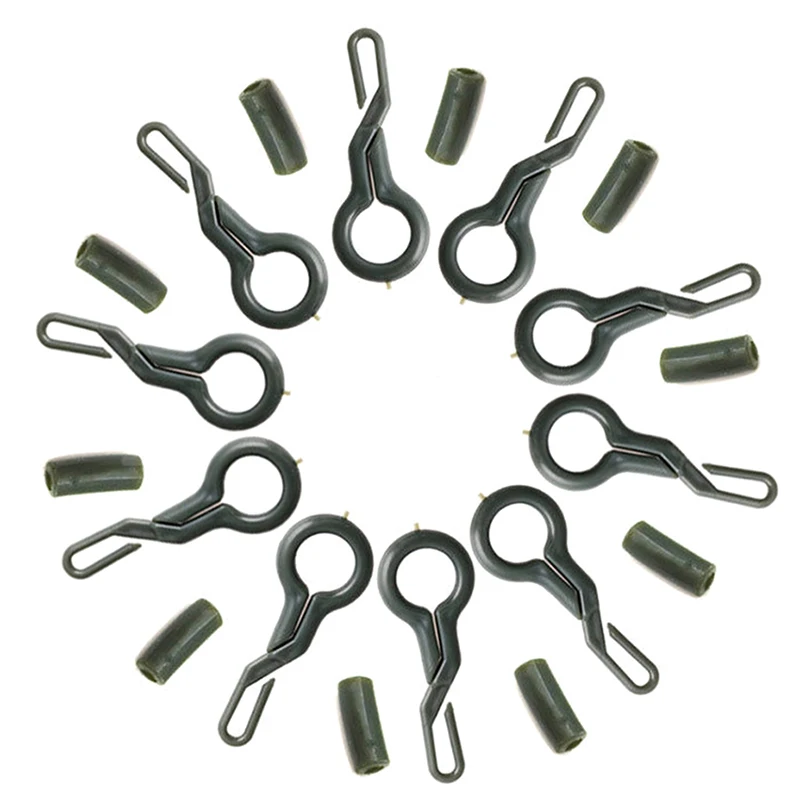 

20PCS/Set Strong Durable Fishing Back Lead Clips Carp Fishing Tackle Tools WithTubes
