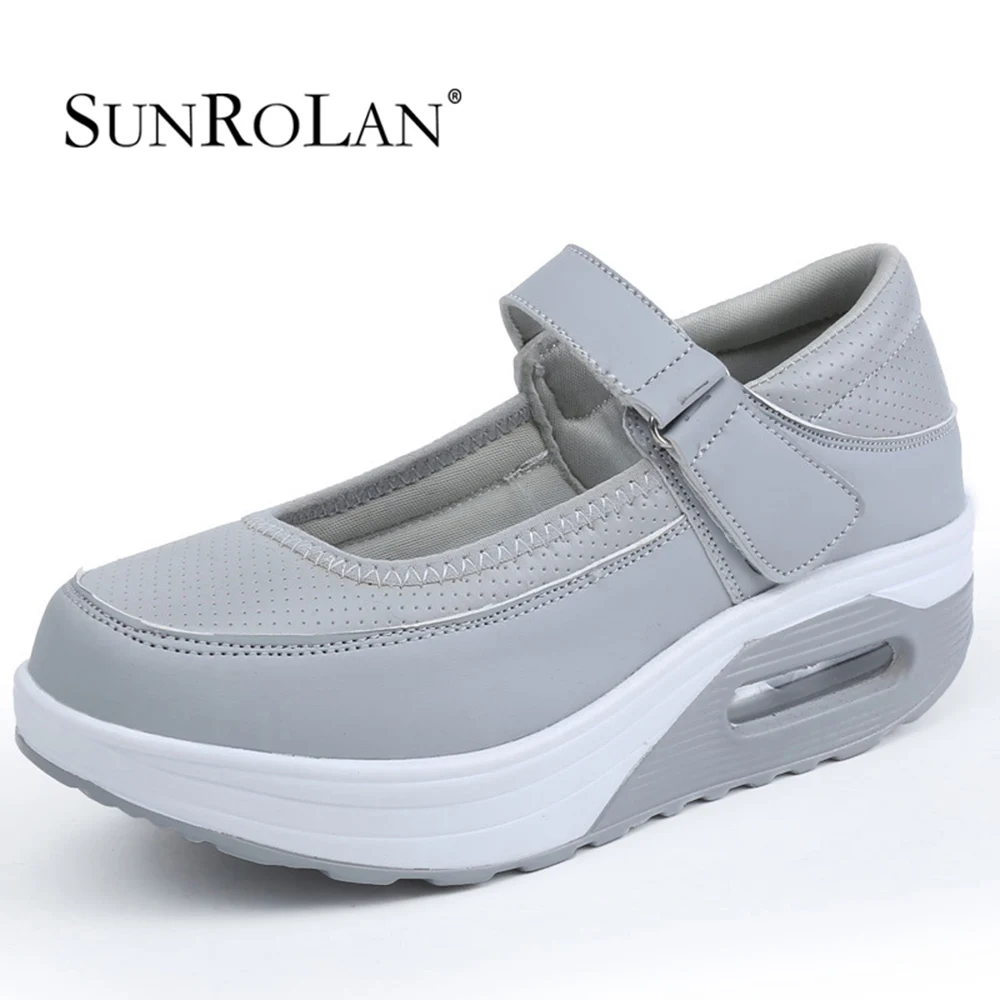 Sunrolan New Women's Athletic Casual Slip On Toning Sneaker Flat