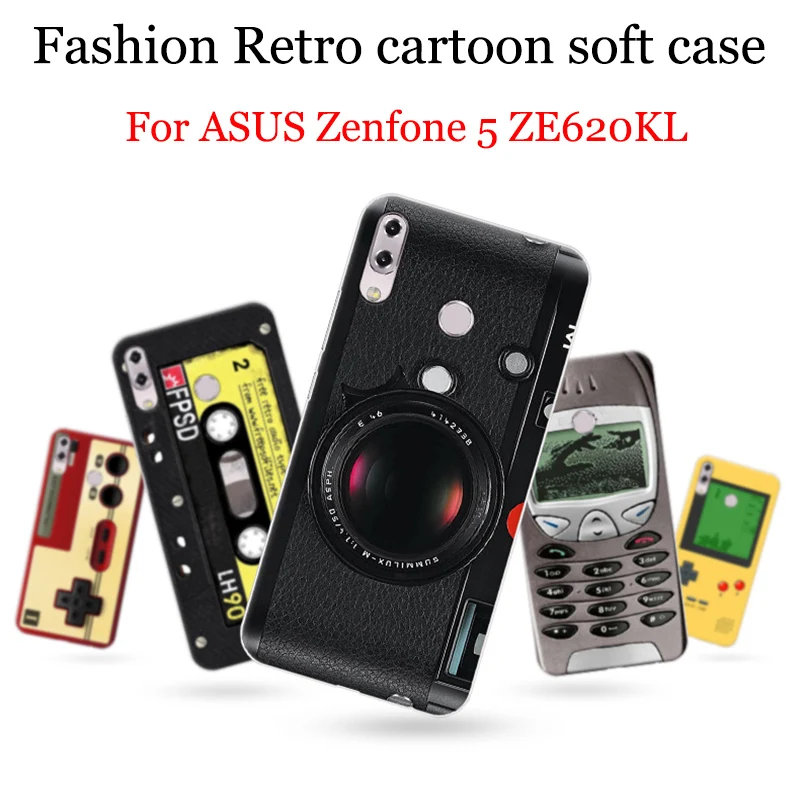 2 шт. чехлы для ASUS Zenfone 5 чехол ZE620KL ретро мультяшный мягкий Zenfone5 задняя крышка