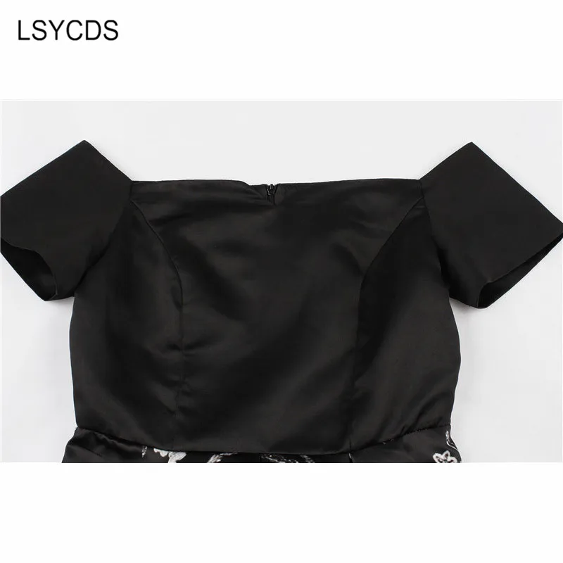LSYCDS, Длинные вечерние платья, сексуальное, с вырезом лодочкой, короткий рукав, длина до пола, женское летнее платье, лоскутное, элегантное, макси, черное платье