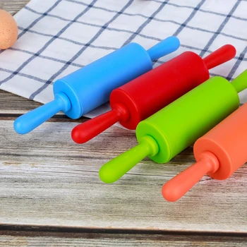 

Non-stick Fondant Roller Food Grade Silicone Rolling Pin Cake Pastry Cookies Baking Tools Kitchen Bakery Supplies
