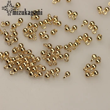 

200pcs/lot 3*6MM Gold-Metal Plated CCB Round Ball Tail Extender Chain Pendant For DIY Jewelry Bracelet Accessories