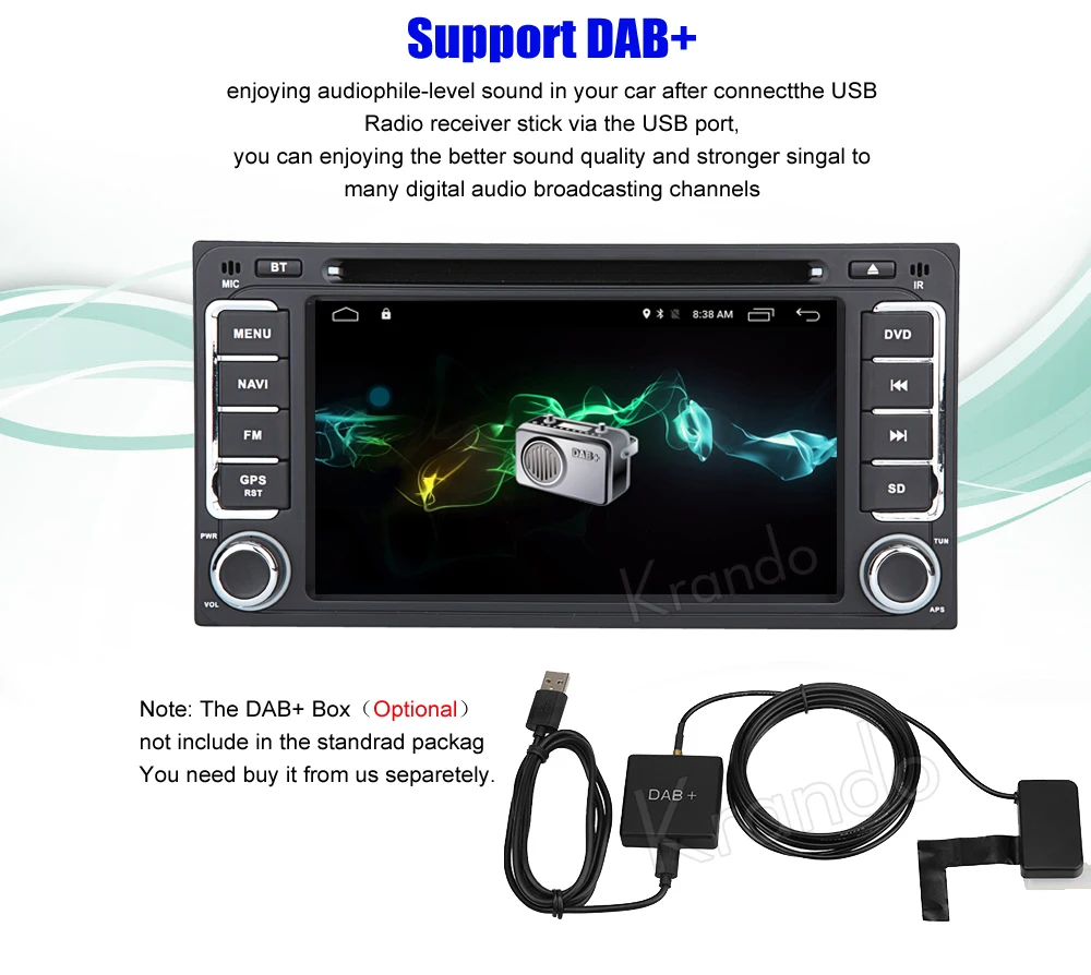 Clearance Krando 6.2" Android 8.0 car gps navigation for toyota RAV4 COROLLA VIOS HILUX Terios Land Cruiser 100 audio dvd player 11