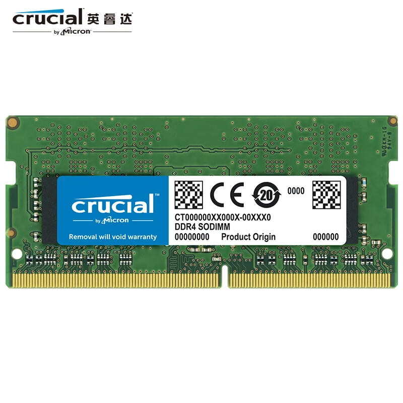 Vente Crucial 8g 16g DDR4 RAM 2666 MT s (PC4 21300) SR x8 SODIMM RAM 1.2 v 260 Broches Pour Ordinateur Portable