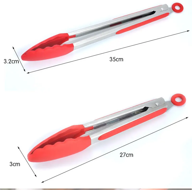 Ew 2 шт. 12 дюймов и 9 дюймов из нержавеющей стали щипцы для барбекю фиксирующие кухонные щипцы силиконовые щипцы для приготовления салата сервировки еды набор инструментов для барбекю