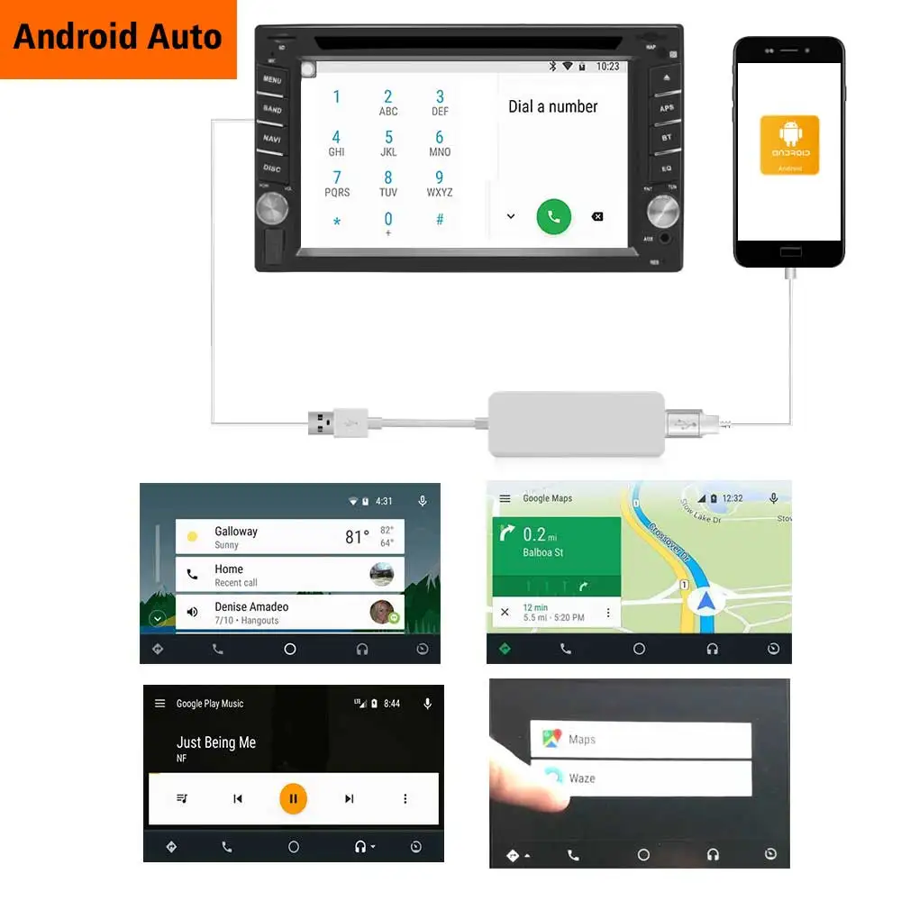 Android автомобильный радиоприемник USB Apple Внешний порт Carplay для Android Авто iPhone Carplay автомобильный навигационный плеер