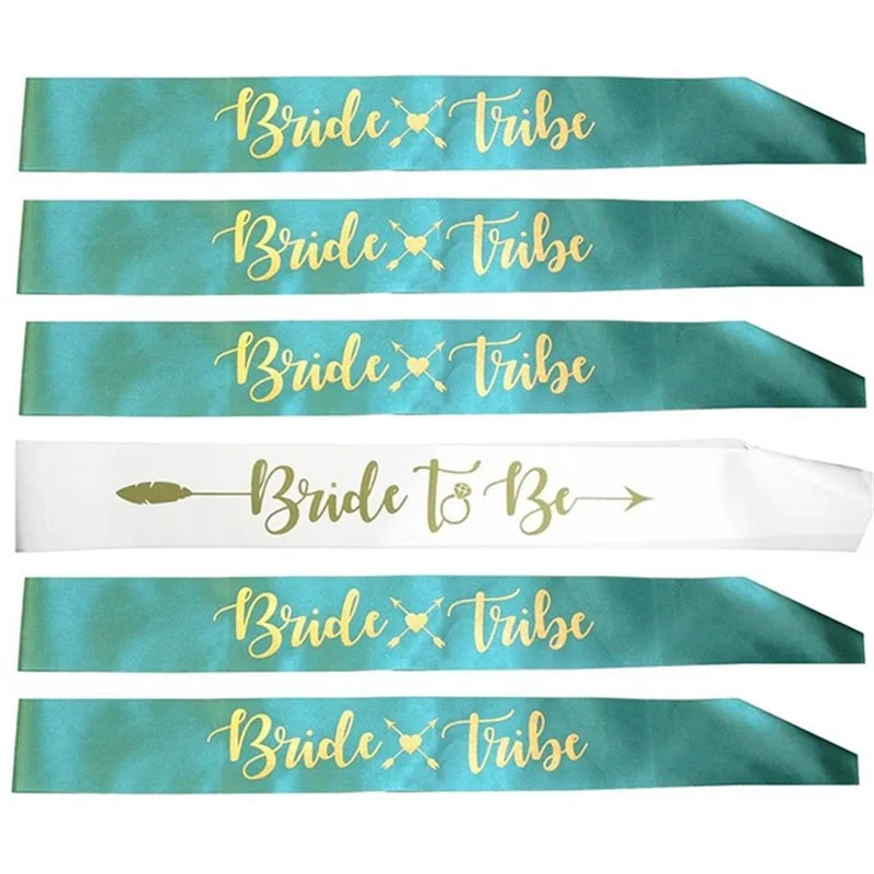 6pcs Bride to Be Sash with Team Bride Wedding Bachelorette Party Sash for Hen Party Wedding Bridal Shower Gold Letter PAT20 (2)