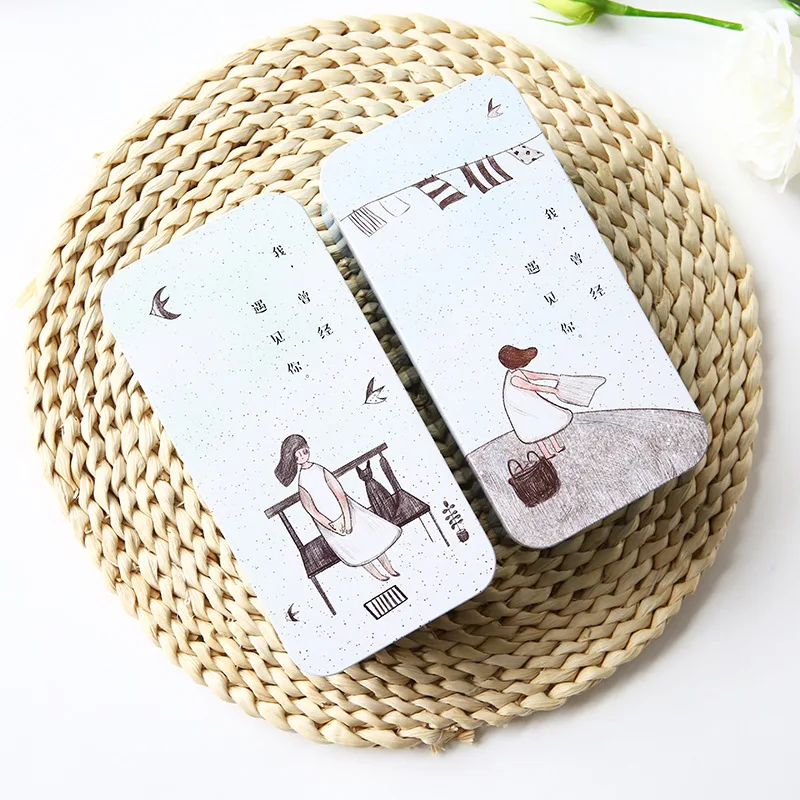

Cute Cartton Little Girl Elephant Double-Decker Iron Tin Metal Pencil Box Pencil Case Pen Stationery Storage Box Students Gift