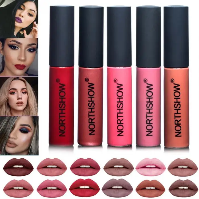 1 Pcs Matte Lipstick Waterproof Nude Velvet Liquid Lipstick Smooth High Pigmented Lip Glaze JIU55