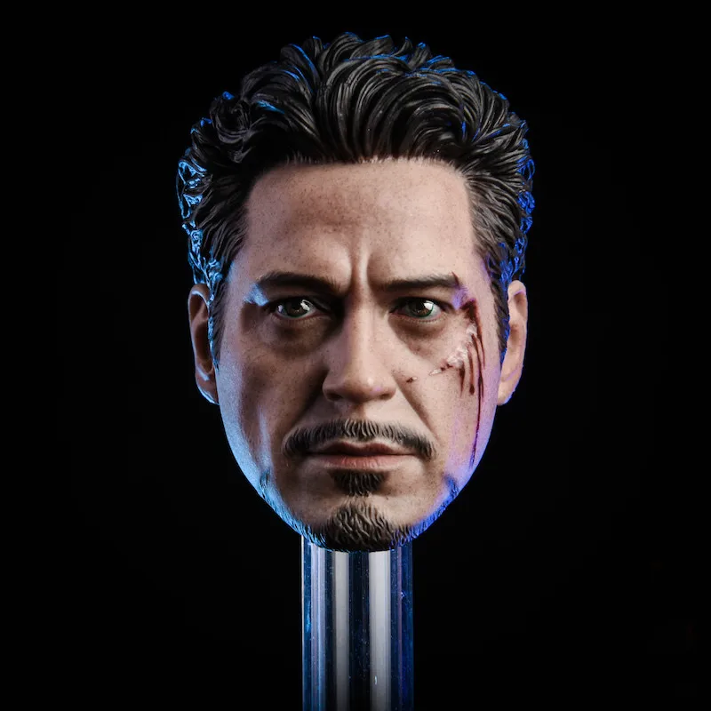 

1/6 Scale Avengers Iron Man Tony Head sculpt Racing suit Head Carving Model MK5 2.0 Tony Headplay Fit 12" male body Figure