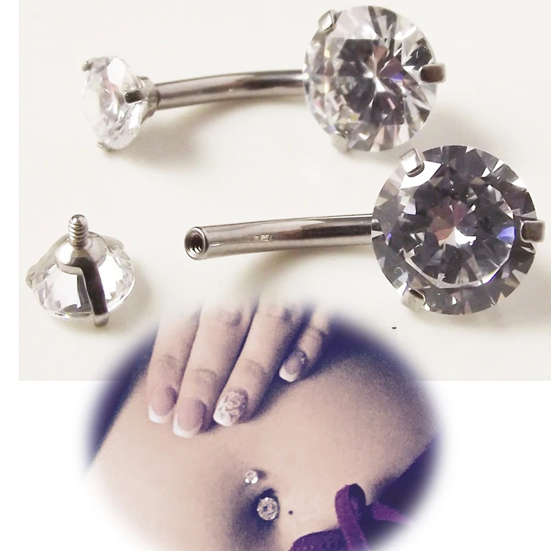 Buy 1Piece Internally Threaded Stainless Steel Navel