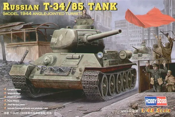 

Hobby Boss 84809 Russian T-34/85 Tank Model 1944 angle-jointed turret 1/48 scale model Soviet T34/85 tank full interior