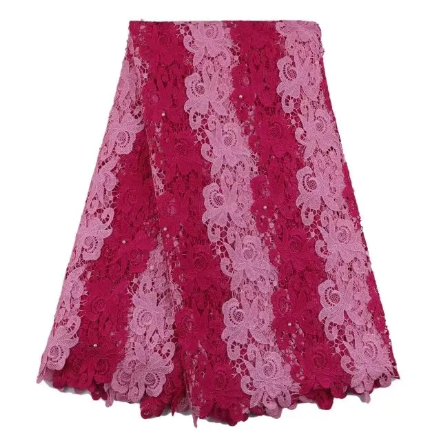 african fabric guipure lace with beaded bridal lace high quality cord