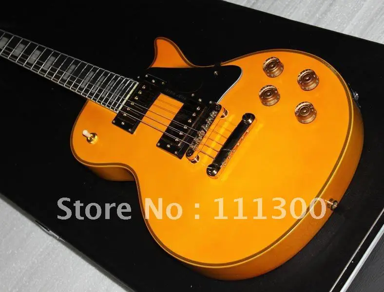 Musical instruments Custom Yellow Guitar Black iron Yellow star