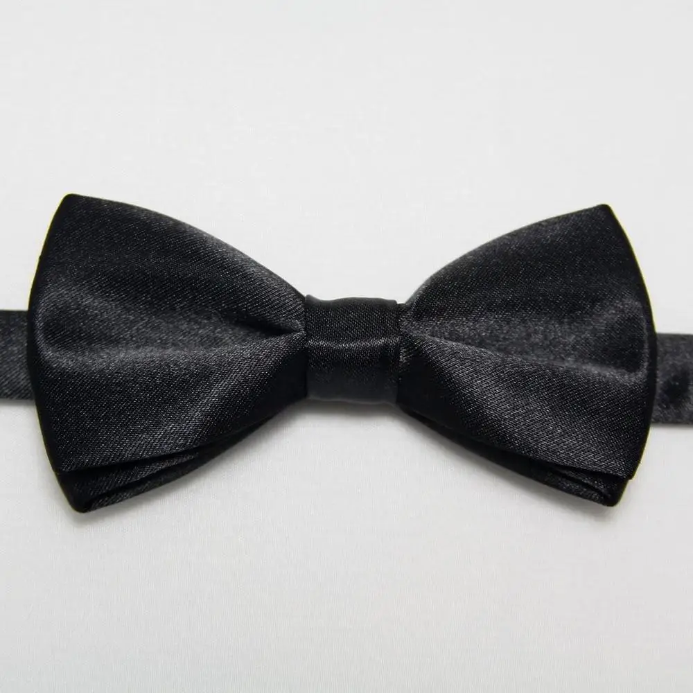 HOOYI/ модный Одноцветный галстук-бабочка галстуки-бабочки для мальчиков - Цвет: Черный