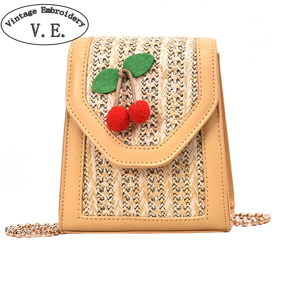 

2019 Summer New Straw Bag Female Fashion Woven Beach Travel Chain Messenger Bags Handbag Small Shoulder Bag