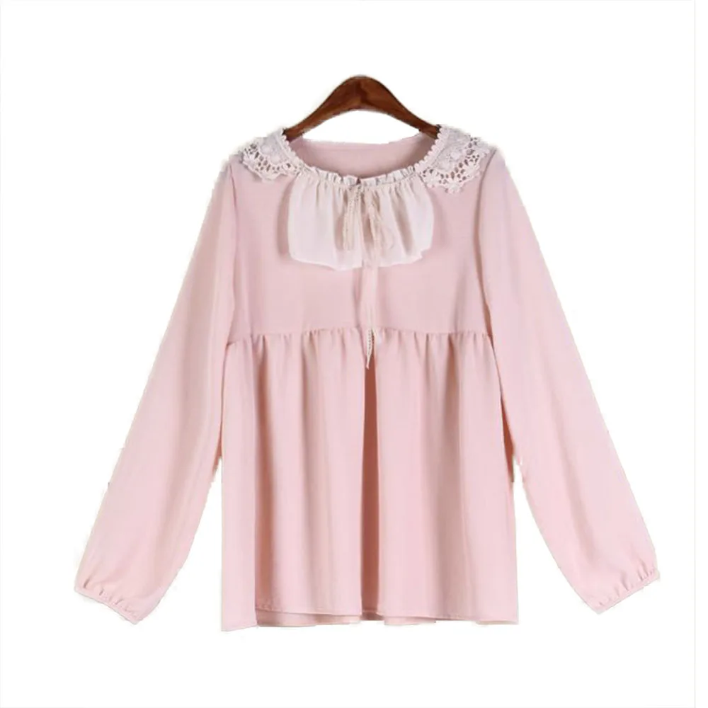 

New Fashion Women Star O Neck Blouse Shirt Long Sleeve Female Sweet Tee Tops Cotton Linen Shirt Blusas Feminine Blouses Y03600